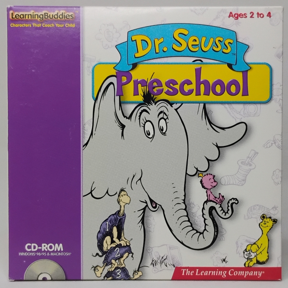 Vintage Dr. Seuss Preschool Kids Educational Homeschool Learning PC Video Game